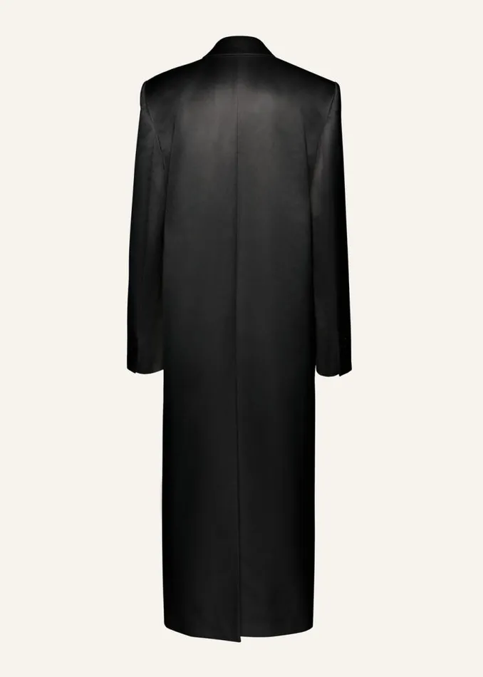 Shop Magda Butrym Coats And Jackets Classic Double Breasted Silk Coat In Black Shop Magda Butrym Coats And Jackets Classic Double Breasted Silk Coat In Black