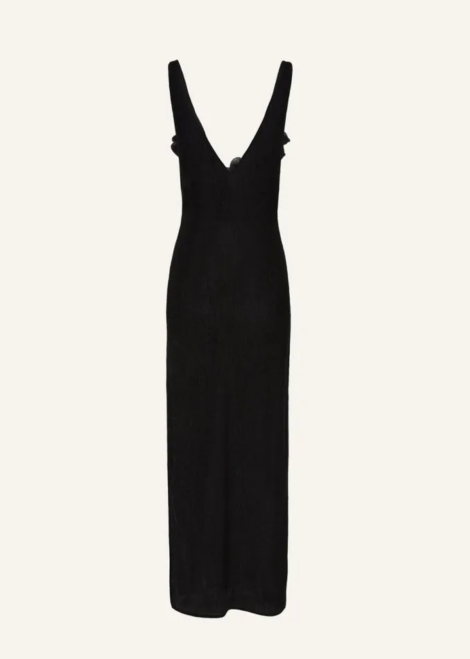 Shop Magda Butrym Dresses Crepe High Leg Maxi Dress In Black Shop Magda Butrym Dresses Crepe High Leg Maxi Dress In Black