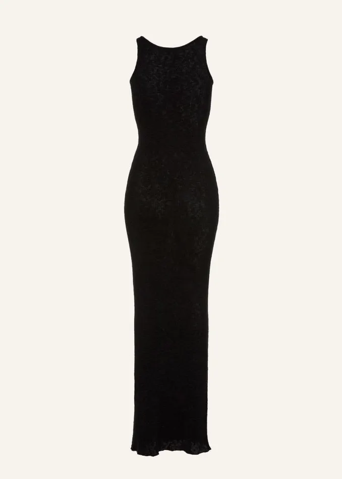 Shop Magda Butrym Dresses Crochet Bra Knit Tank Dress In Black Shop Magda Butrym Dresses Crochet Bra Knit Tank Dress In Black