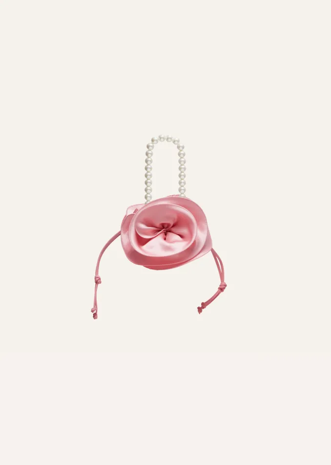 Shop Magda Butrym Handbags Magda Bag Pearl Strap In Pink Satin