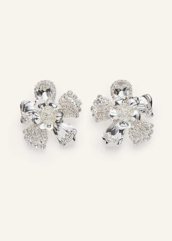 Shop Magda Butrym Jewelry Assorted Rosette Earrings In Silver