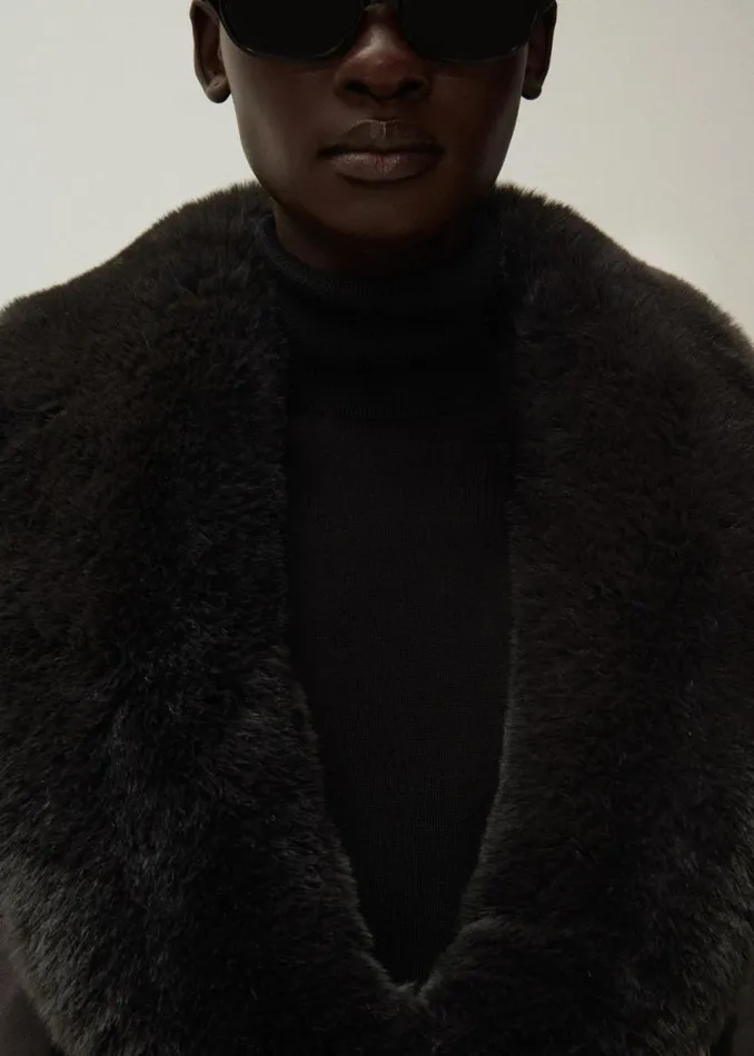 Shop Magda Butrym Leather And Shearling Demi Fitted Leather Jacket In Black Shop Magda Butrym Leather And Shearling Demi Fitted Leather Jacket In Black