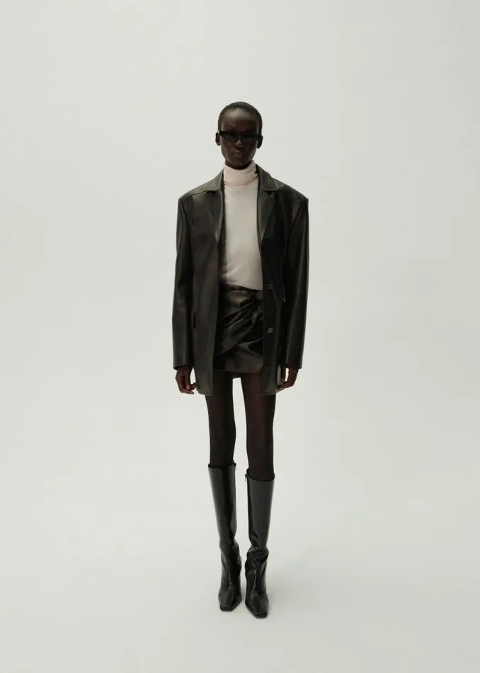 Shop Magda Butrym Leather And Shearling Leather Car Jacket In Black Shop Magda Butrym Leather And Shearling Leather Car Jacket In Black