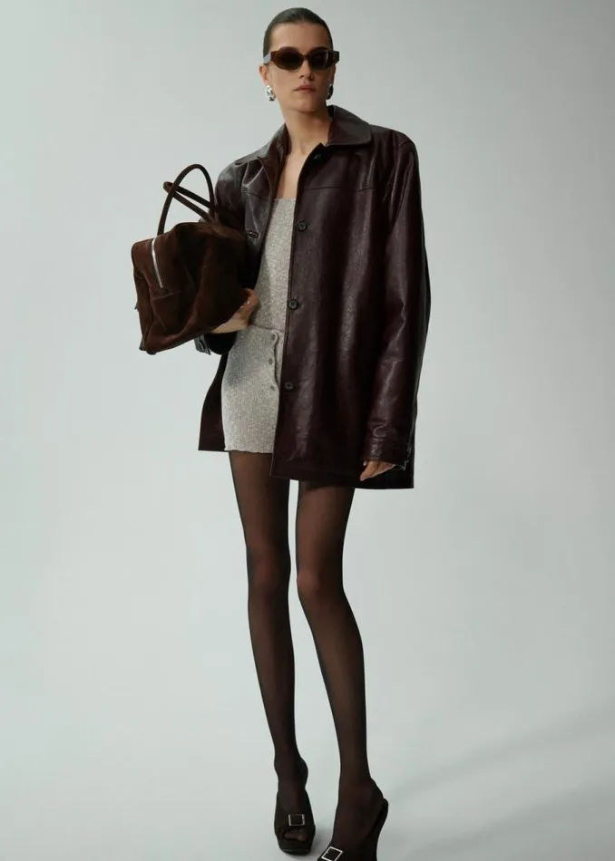 Shop Magda Butrym Leather And Shearling Oversized Leather Button Up Jacket In Bordeaux Shop Magda Butrym Leather And Shearling Oversized Leather Button Up Jacket In Bordeaux