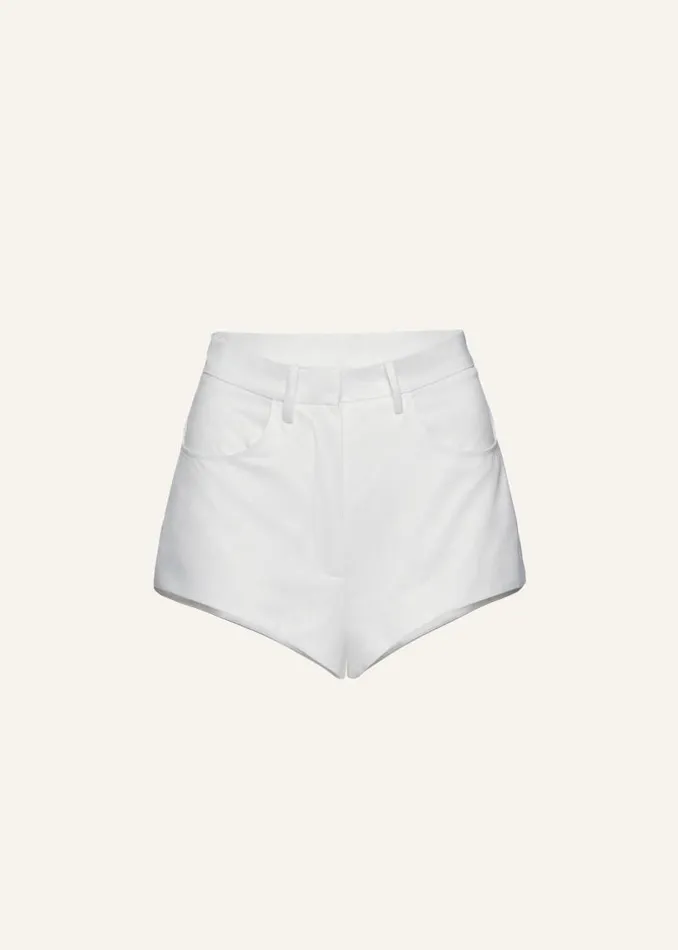 Shop Magda Butrym Pants Highwaist Cotton Shorts In White
