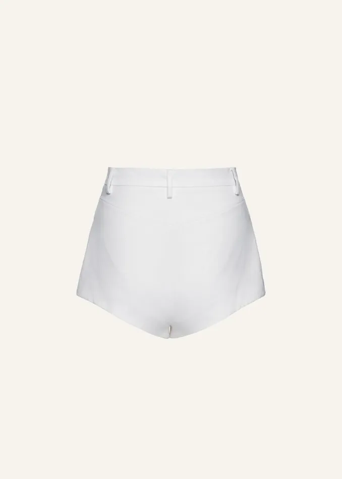 Shop Magda Butrym Pants Highwaist Cotton Shorts In White