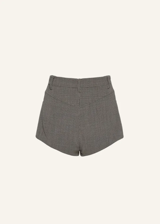 Shop Magda Butrym Pants Highwaist Twill Shorts In Grey