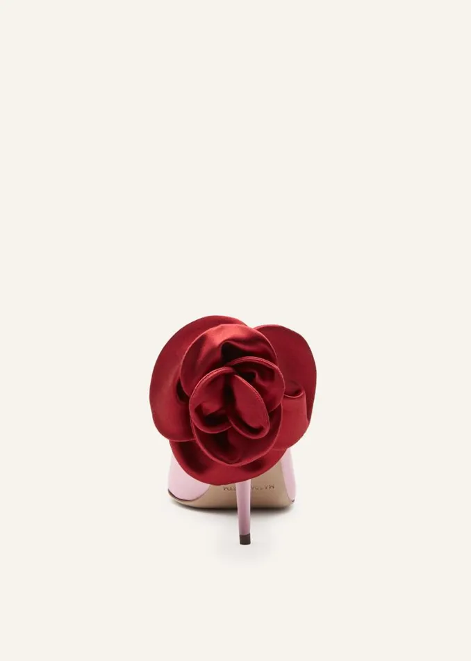 Shop Magda Butrym Shoes Peep Toe Mules Is Pink Satin Shop Magda Butrym Shoes Peep Toe Mules Is Pink Satin
