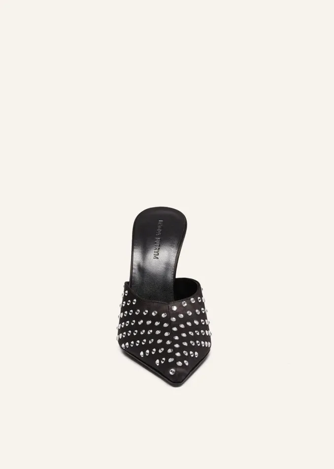 Shop Magda Butrym Shoes Pointed Crystal Mules In Black Shop Magda Butrym Shoes Pointed Crystal Mules In Black