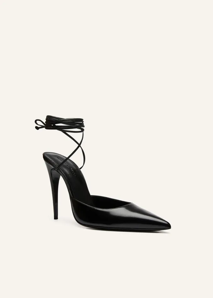 Shop Magda Butrym Shoes Pointedtoe Mule Wrap Pumps In Black Leather Shop Magda Butrym Shoes Pointedtoe Mule Wrap Pumps In Black Leather