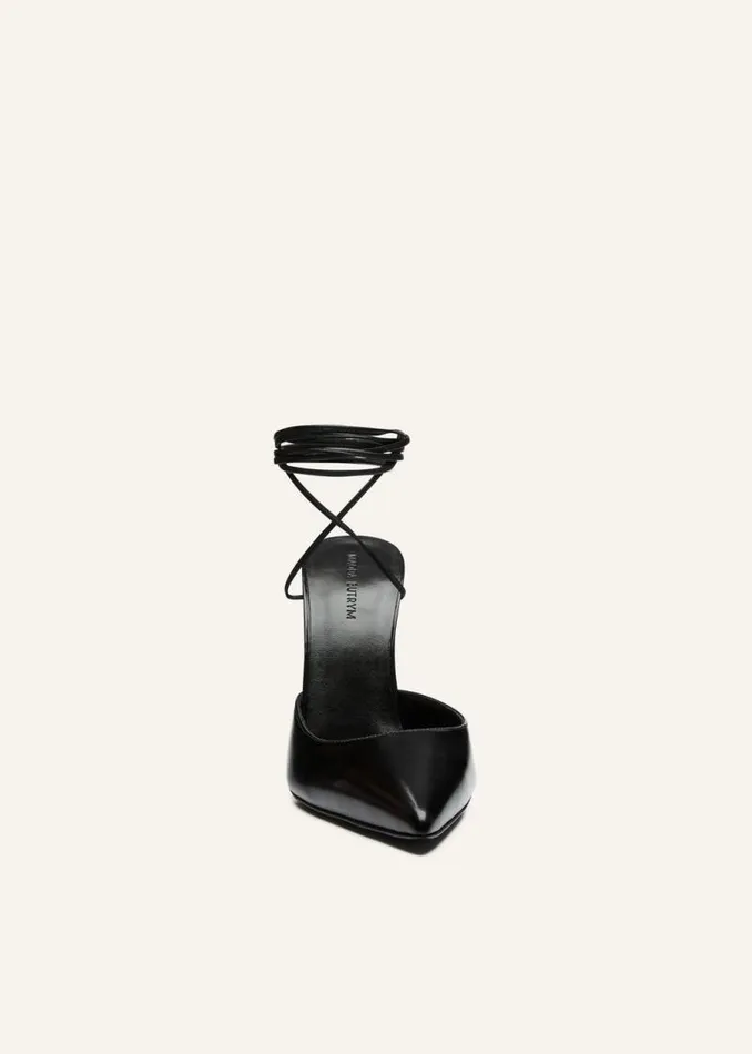 Shop Magda Butrym Shoes Pointedtoe Mule Wrap Pumps In Black Leather Shop Magda Butrym Shoes Pointedtoe Mule Wrap Pumps In Black Leather