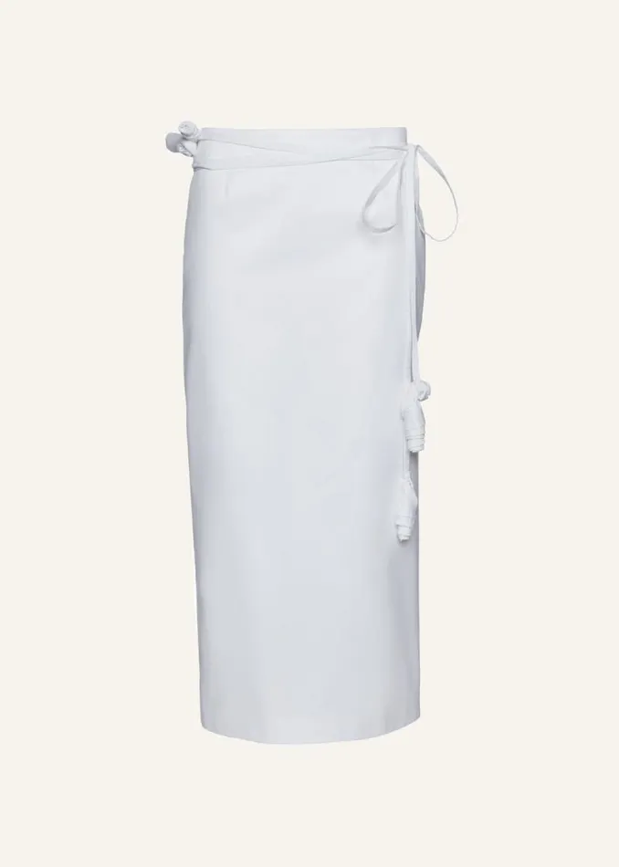 Shop Magda Butrym Skirts Wrap Cotton Skirt In White