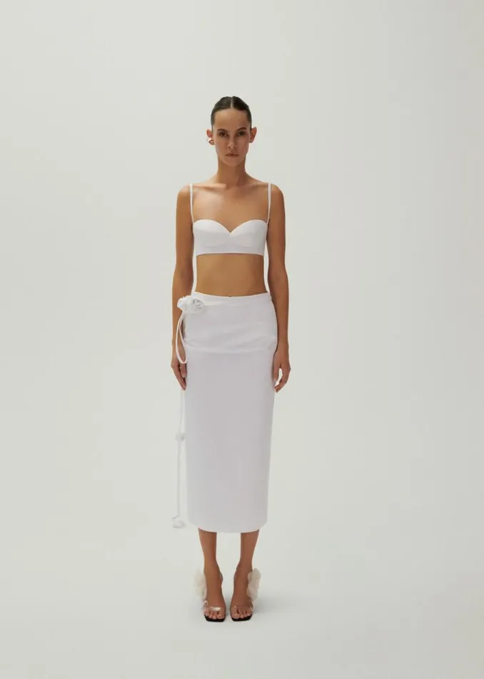 Shop Magda Butrym Skirts Wrap Cotton Skirt In White