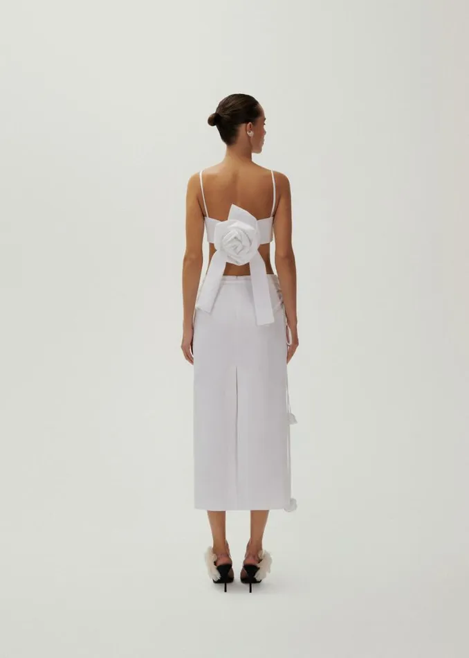 Shop Magda Butrym Skirts Wrap Cotton Skirt In White