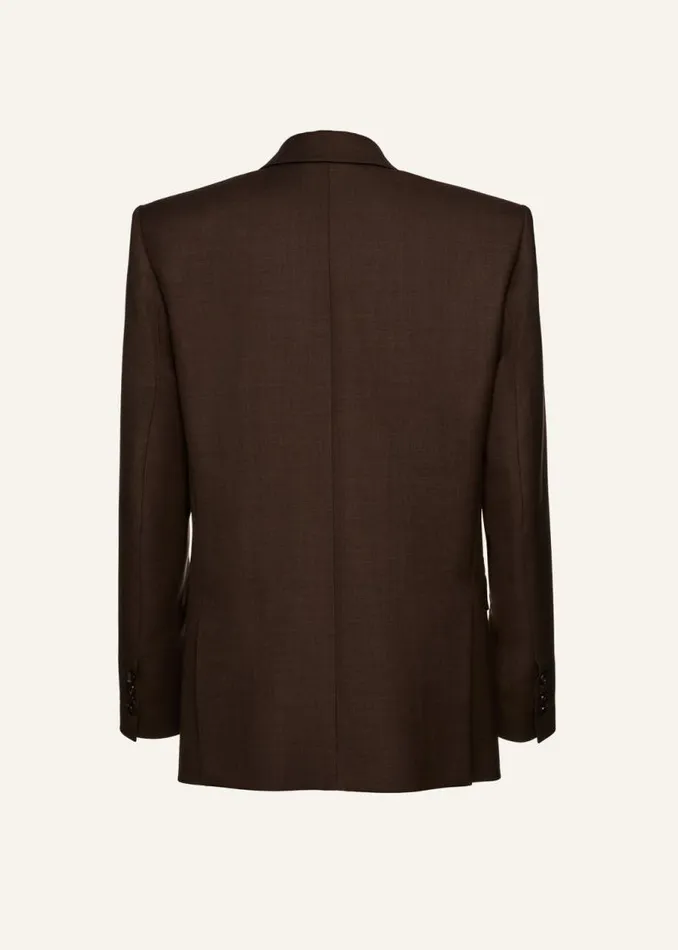 Shop Magda Butrym Tailoring And Suits Boxy Oversized Blazer In Brown