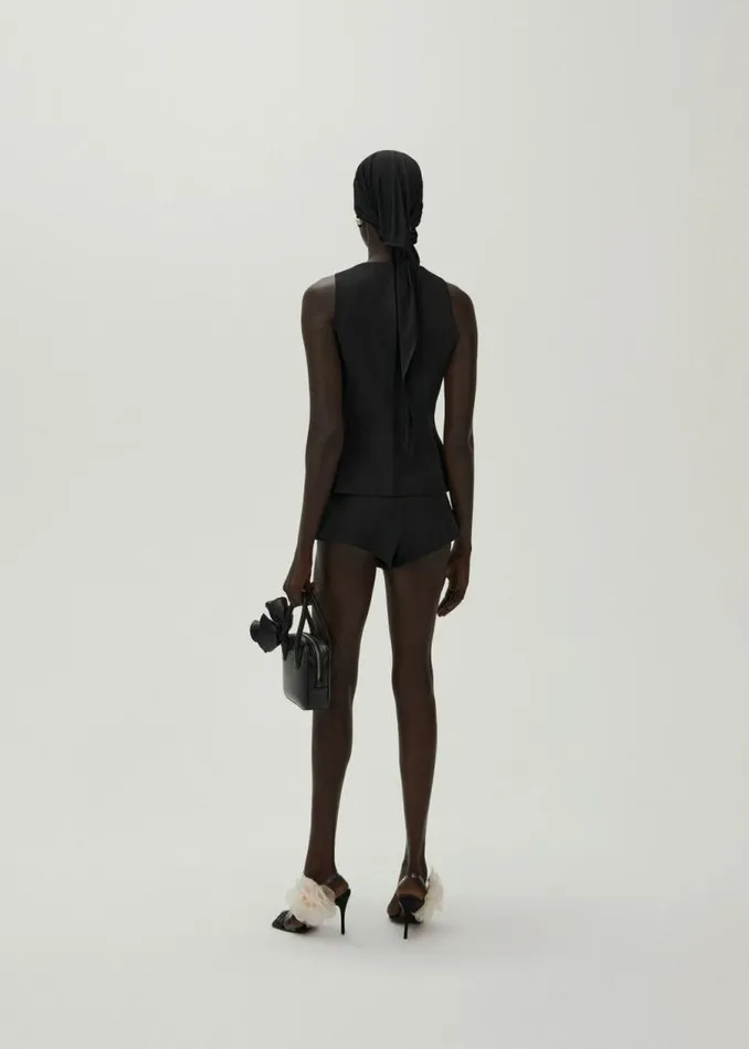 Shop Magda Butrym Tailoring And Suits Highwaist Cotton Shorts In Black