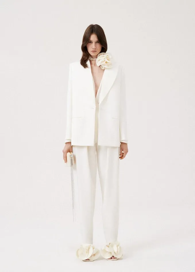 Shop Magda Butrym Tailoring And Suits Shaldon Pants In Cream