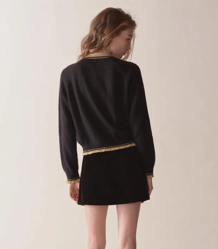 Shop NATHALIA CARDIGAN Black DEN Knitwear