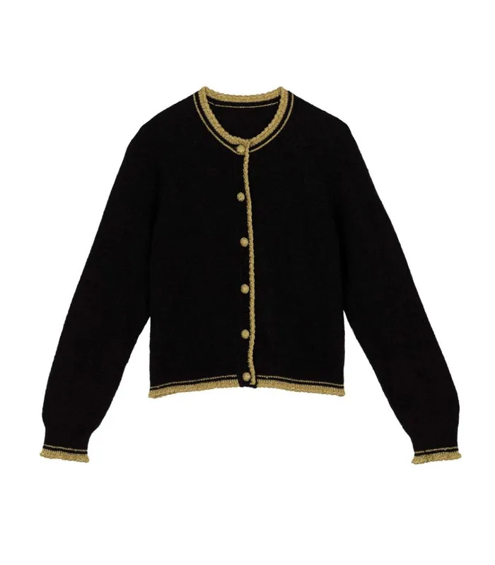 Shop NATHALIA CARDIGAN Black DEN Knitwear