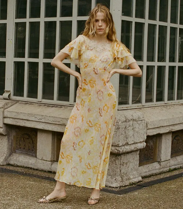 Shop NEVARA DRESS Citron Anemone Bloom DEN Dresses
