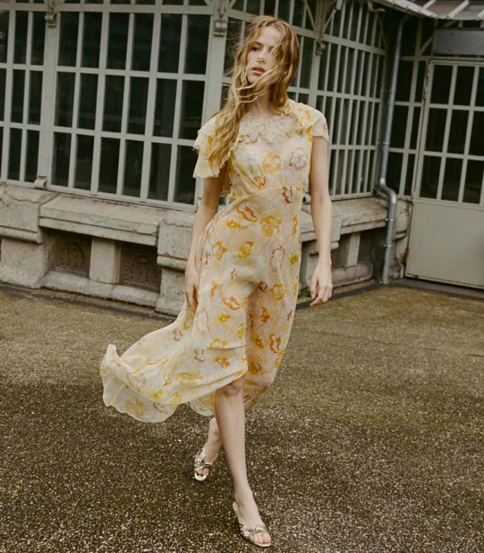 Shop NEVARA DRESS Citron Anemone Bloom DEN Dresses