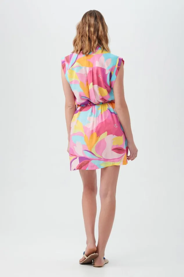 SHOP Trina Turk MATCHING SWIM SETS WOMEN039S LILLETH BELTED SLEEVELESS SHIRT DRESS SWIM COVERUP