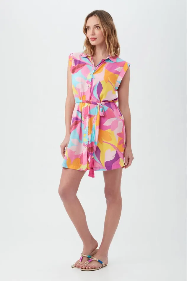 SHOP Trina Turk MATCHING SWIM SETS WOMEN039S LILLETH BELTED SLEEVELESS SHIRT DRESS SWIM COVERUP