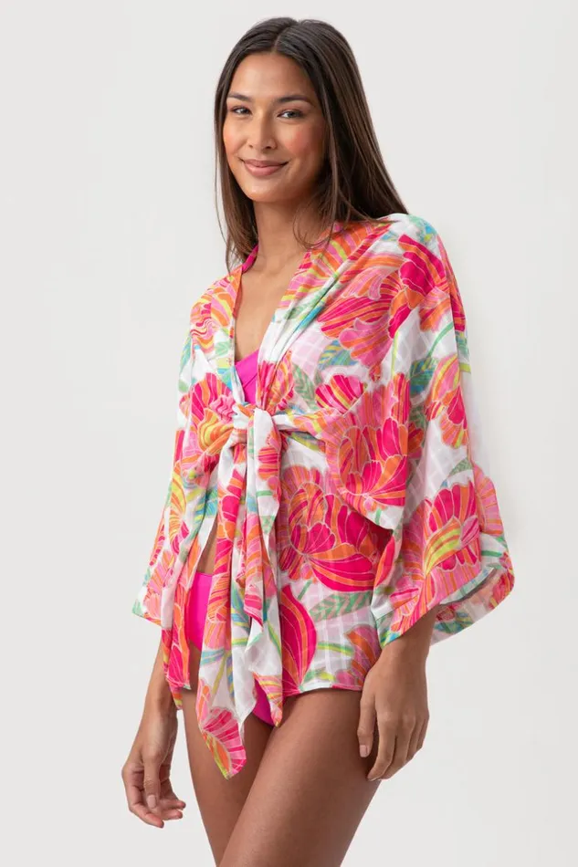 SHOP Trina Turk MATCHING SWIM SETS WOMEN039S POPPY TIE FRONT SWIM COVERUP SHIRT