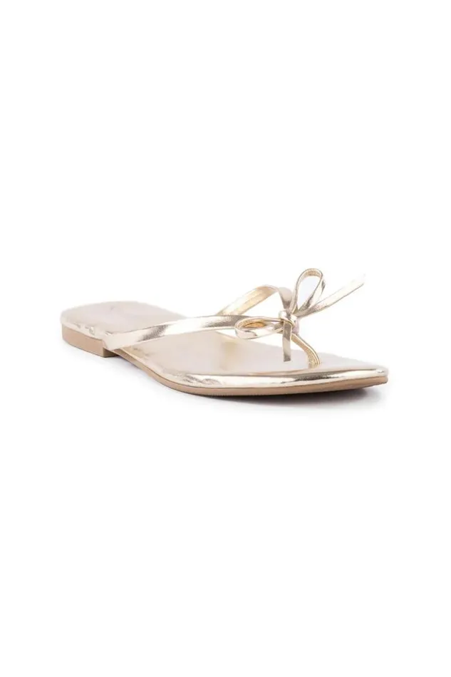 SHOP Trina Turk SHOES WISH LIST METALLIC BOW SANDAL