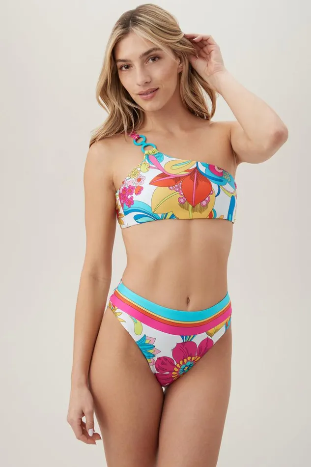 SHOP Trina Turk SWIM BOTTOMS WOMEN039S FONTAINE BANDED TWIST BACK HIGH WAIST SWIM BOTTOM