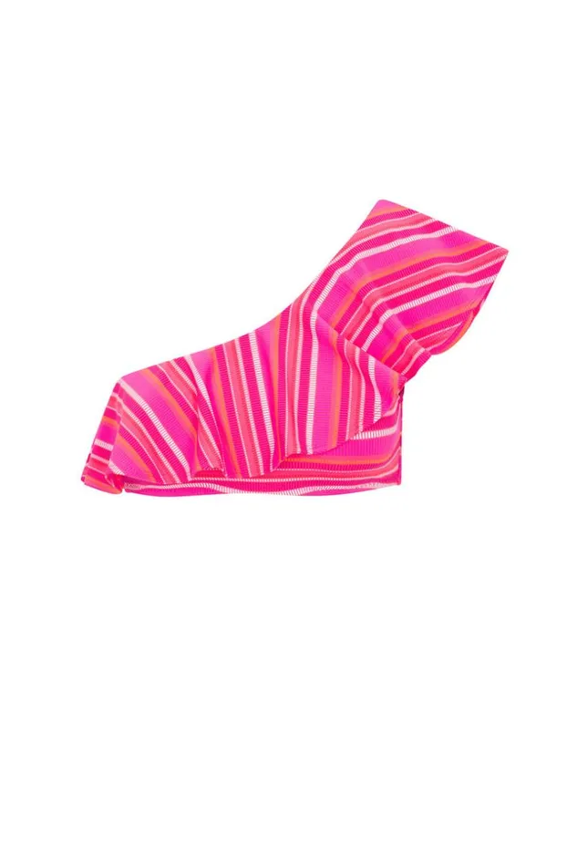 SHOP Trina Turk SWIM TOPS WOMEN039S MARAI ONE SHOULDER RUFFLE BANDEAU SWIM TOP