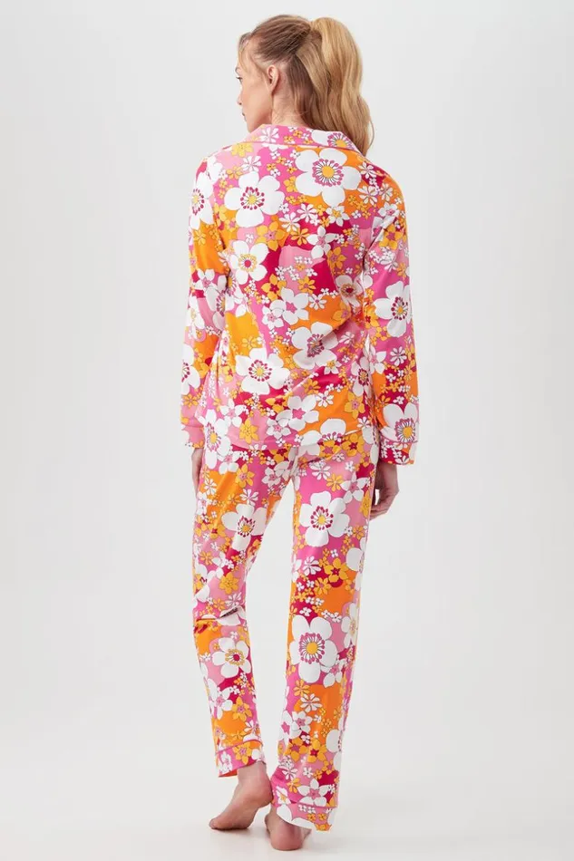 SHOP Trina Turk WOMEN039S SLEEPWEAR BALI PINK FLORAL WOMEN039S LONG SLEEVE LONG PANT JERSEY PJ SET