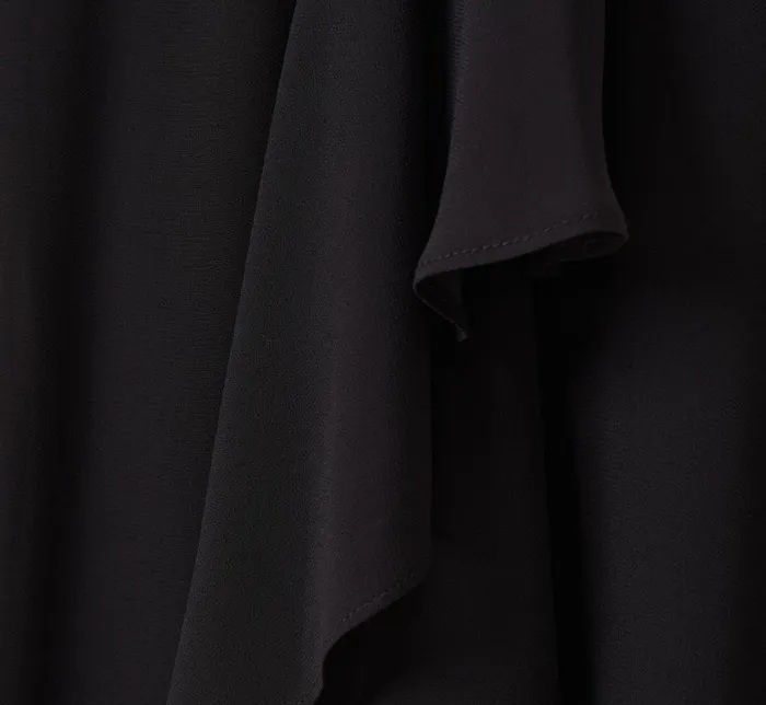 Short Dresses Womens Adrianna Papell Chiffon And Stretch Jersey Short Pull On Dress With Ruffle In Black