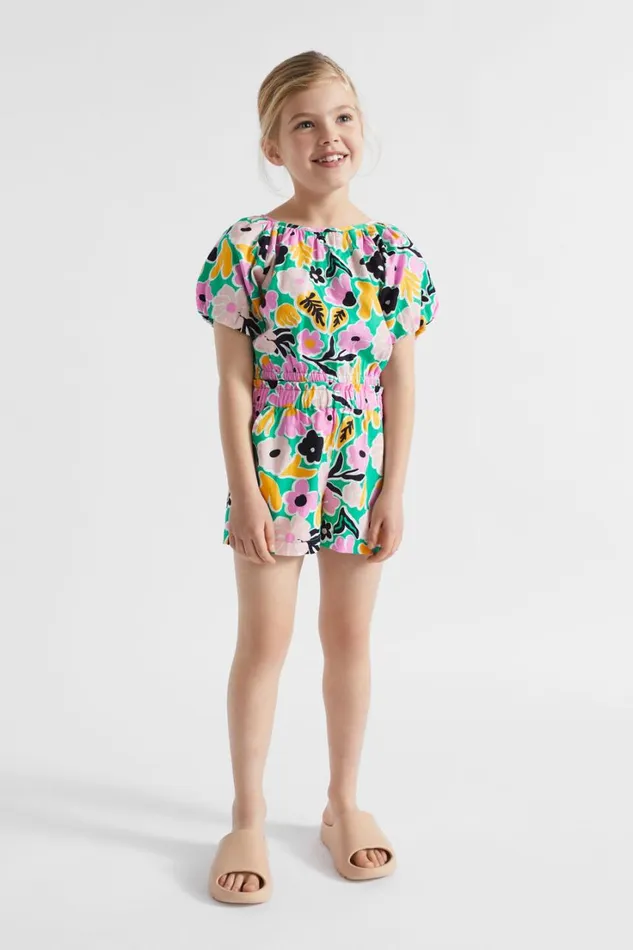 Shorts Girl Seed Heritage Floral Short Jade Green