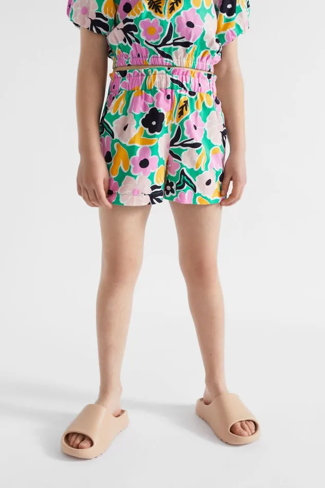 Shorts Girl Seed Heritage Floral Short Jade Green