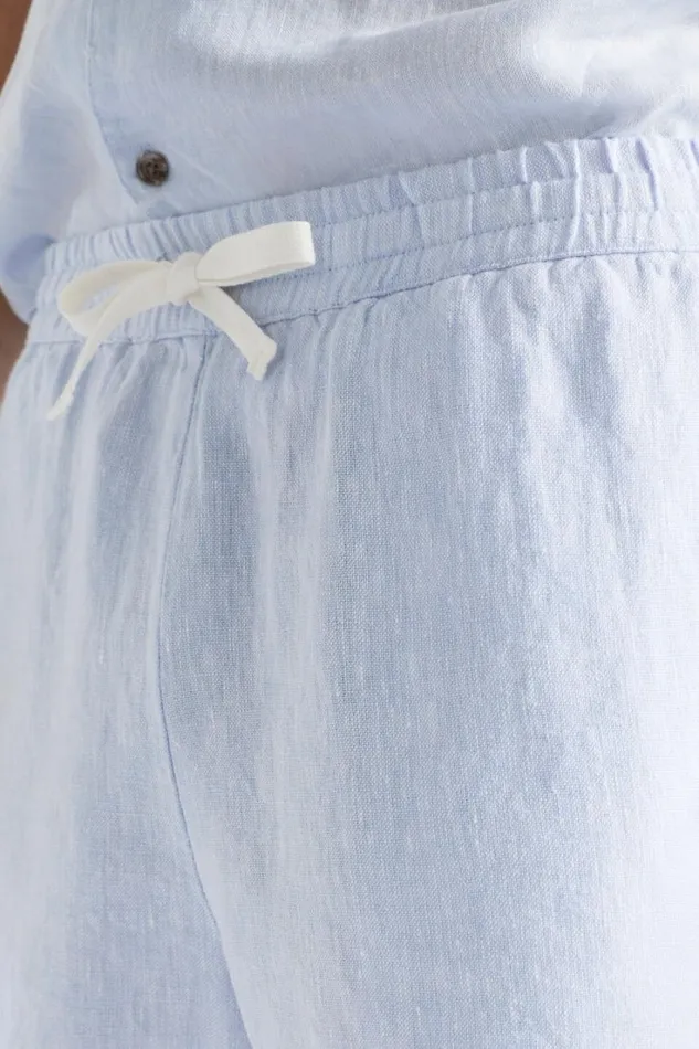 Shorts Man Seed Heritage Linen Short Light Blue Crossdye