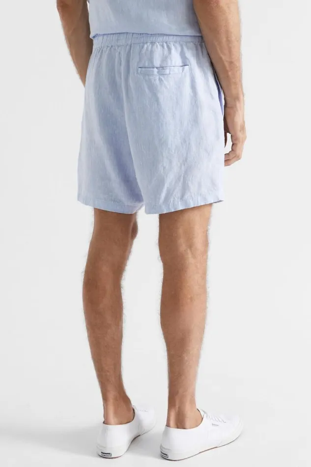 Shorts Man Seed Heritage Linen Short Light Blue Crossdye