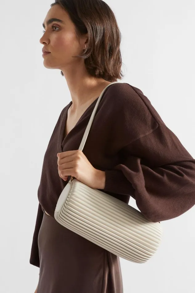 Shoulder Bags Woman Seed Heritage Pleated Shoulder Bag Stone