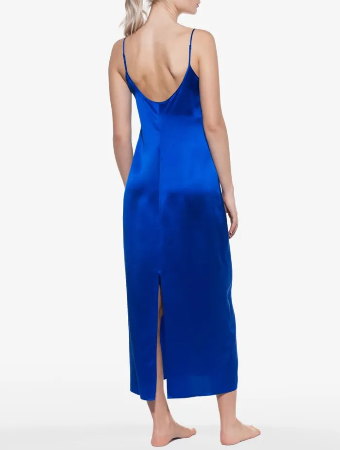 Silk Long Slip In Electric Blue Sleepwear La Perla Slips and Dresses