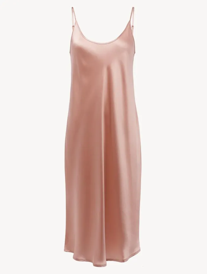 Silk Midi Nightdress In Powder Pink Sleepwear La Perla Slips and Dresses