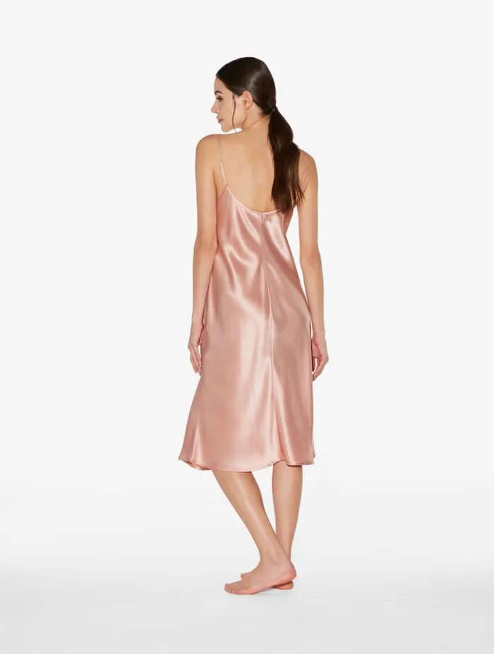Silk Midi Nightdress In Powder Pink Sleepwear La Perla Slips and Dresses Silk Midi Nightdress In Powder Pink Sleepwear La Perla Slips and Dresses