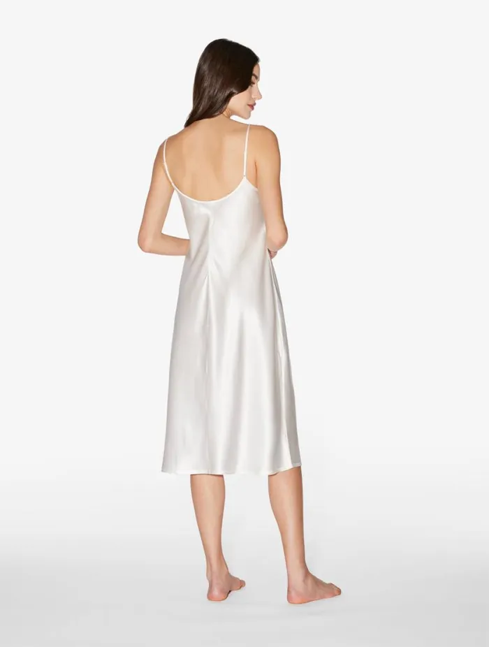 Silk Midi Nightdress In White Sleepwear La Perla Slips and Dresses Silk Midi Nightdress In White Sleepwear La Perla Slips and Dresses