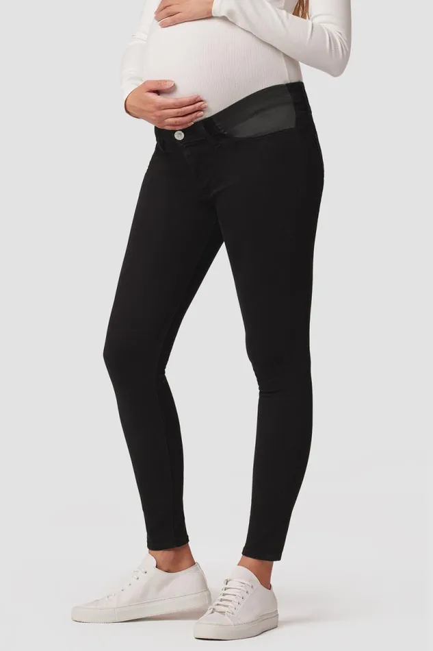 Skinny Women Hudson Jeans Nico Maternity Super Skinny Ankle Jean Black
