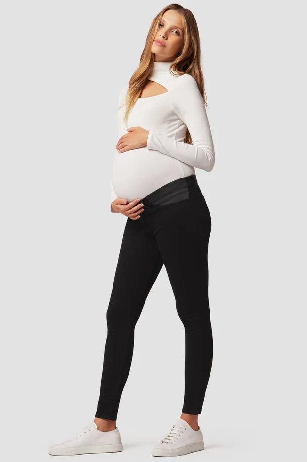 Skinny Women Hudson Jeans Nico Maternity Super Skinny Ankle Jean Black