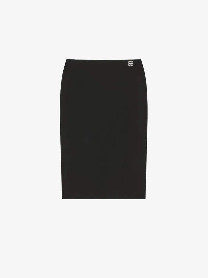 Skirt In Wool With 4g Liquid Detail Black Women Givenchy Skirts