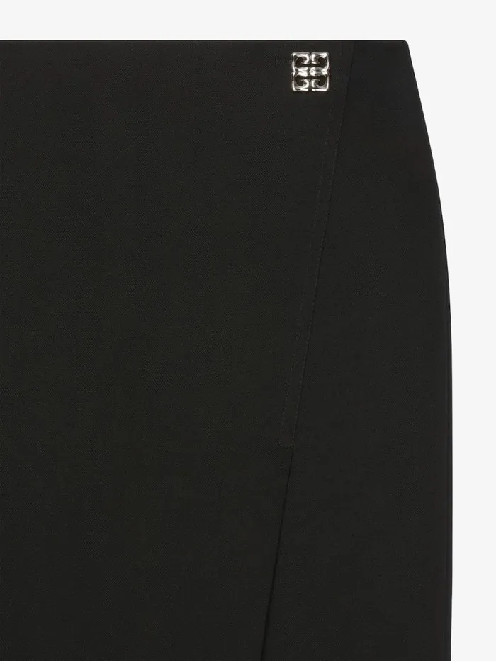 Skirt In Wool With 4g Liquid Detail Black Women Givenchy Skirts