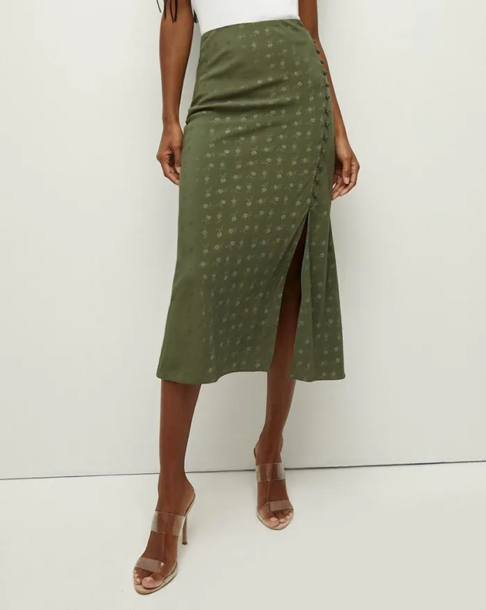 Skirts and Shorts Shop Veronica Beard Franconia Silk Jacquard Skirt Bright Army