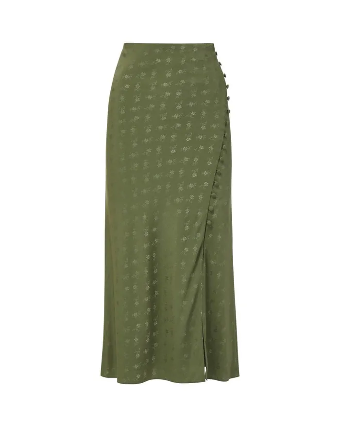 Skirts and Shorts Shop Veronica Beard Franconia Silk Jacquard Skirt Bright Army