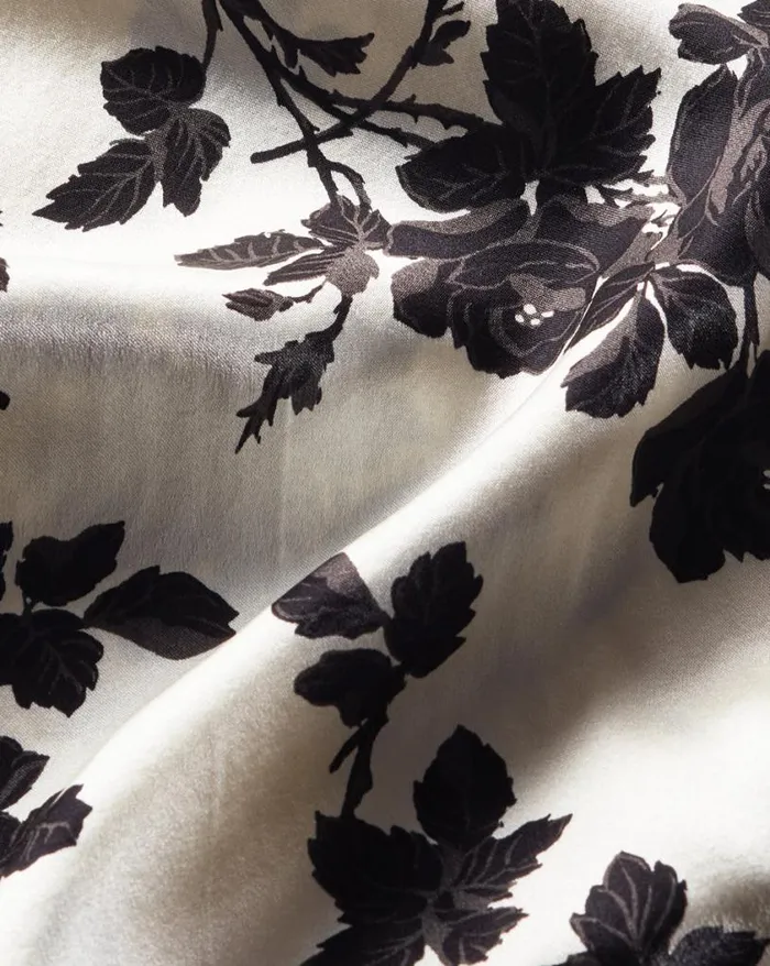 Skirts and Shorts Shop Veronica Beard Nasime StretchSilk Floral Charmeuse Skirt Ivoryblack