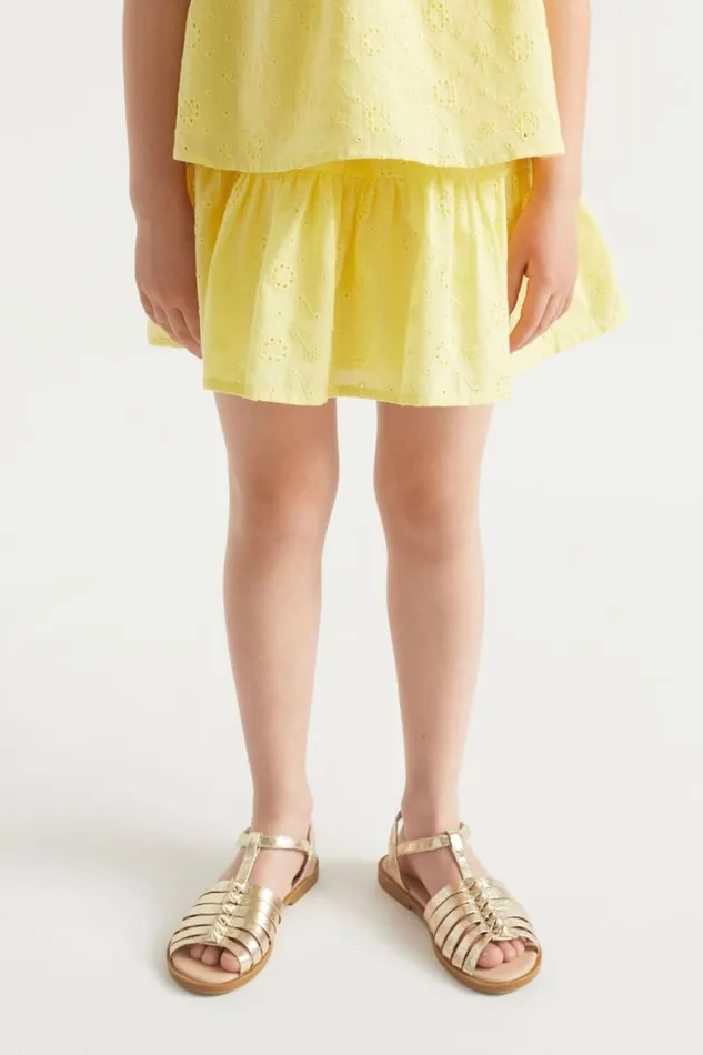 Skirts Girl Seed Heritage Floral Openwork Skirt Sunshine